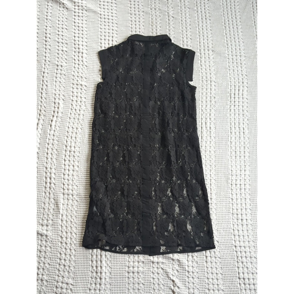 All Saints Nya Lace Floral Dress Goth Whimsigoth Fairy Sz 4 Black Mesh - Picture 6 of 11